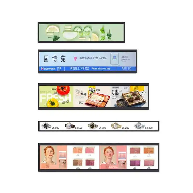 monitor ultra-larg de 19, 23, 24, 35, 36 și 48 de inch, montabil pe perete, ecran LCD cu bara întinsă, echipament publicitar LCD cu bara întinsă, bazat pe Android