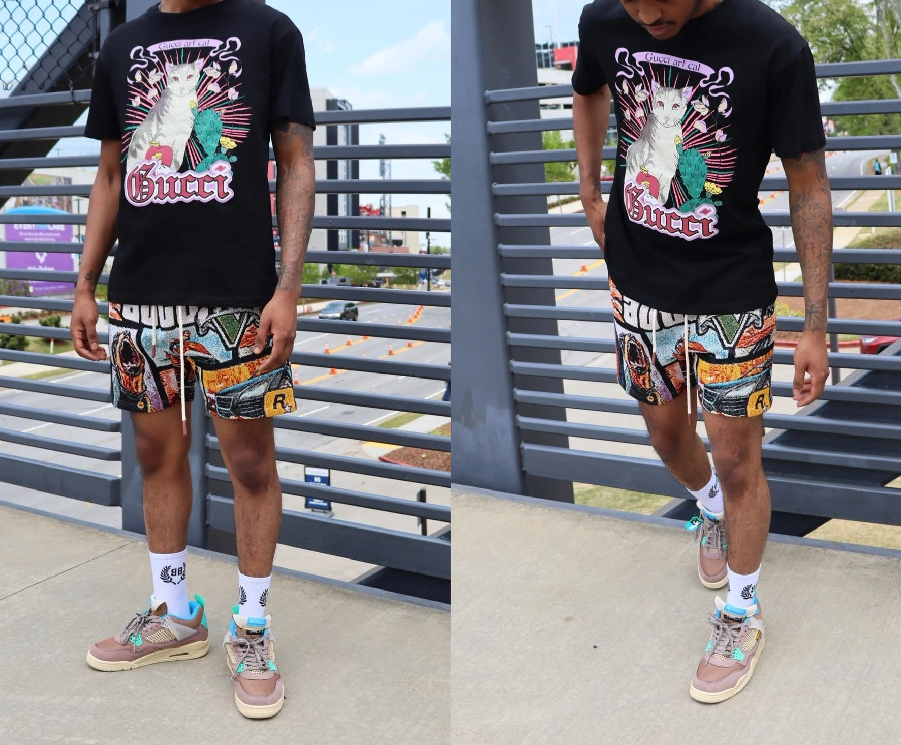 OEM Custom Shorts Handmade Knee Length Cotton All Over Print Tapestry Jacquard Streetwear Summer Shorts for Men gallery 2