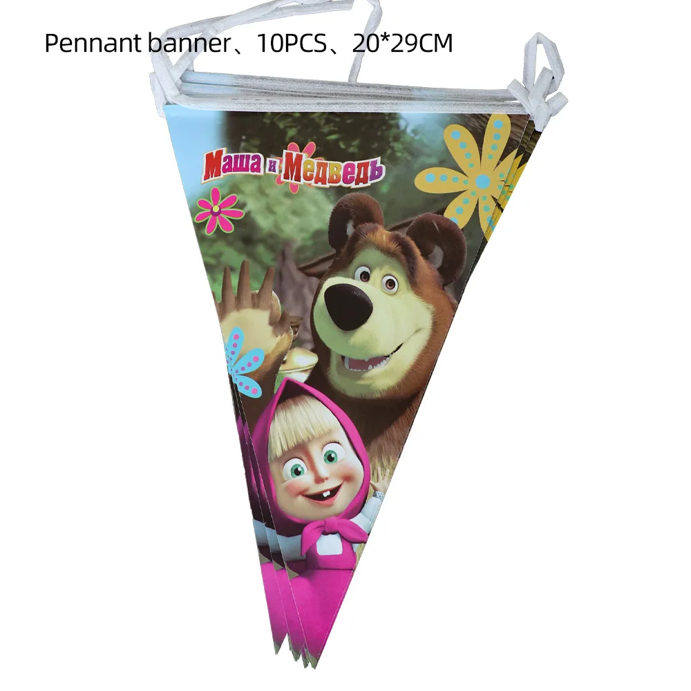 New Cartoon Marsha Bear Table Cloth Disposable Martha Masha Bear Table Cover for Birthday Party Decoration Table Covers
