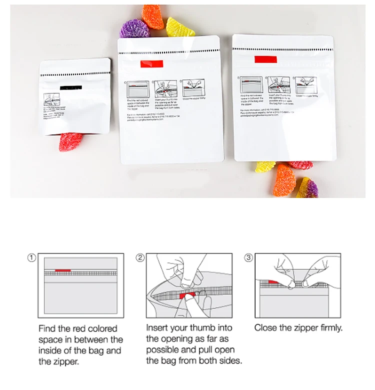 Child Proof Resistant Zipper Smell Proof Exit Bags Handed Zip-Lock Pouch Metallized Interior for Moisture Control