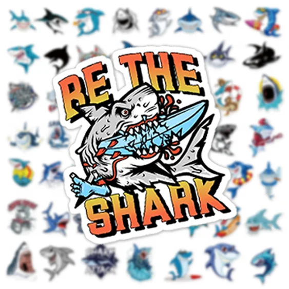 Custom Printing Sticker Uv-Proof Self-Adhesive Bottle Laptop Luggage Waterproof Logo Vinyl Die Cut Paul and Shark Stickers