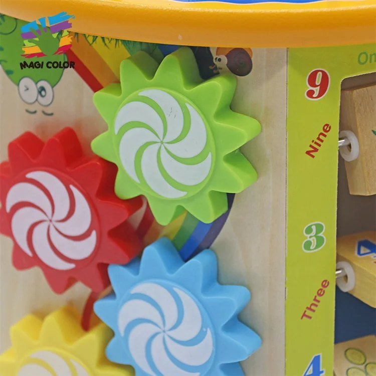 Customize 8 in 1 Multifunction Educational Wooden Activity Cube for Kids W11B153