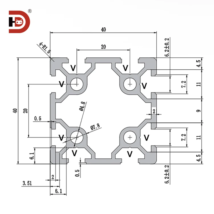 product 4040 double groove extruded aluminum profile 4420 double groove aluminum alloy profile-3