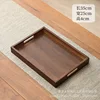 Black walnut colored tray with handle 35*25cm