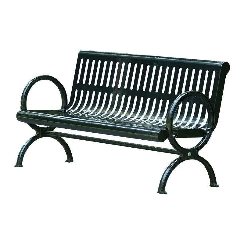 Green Color Simple Style leisure outdoor furniture cheap price outdoor metal bench