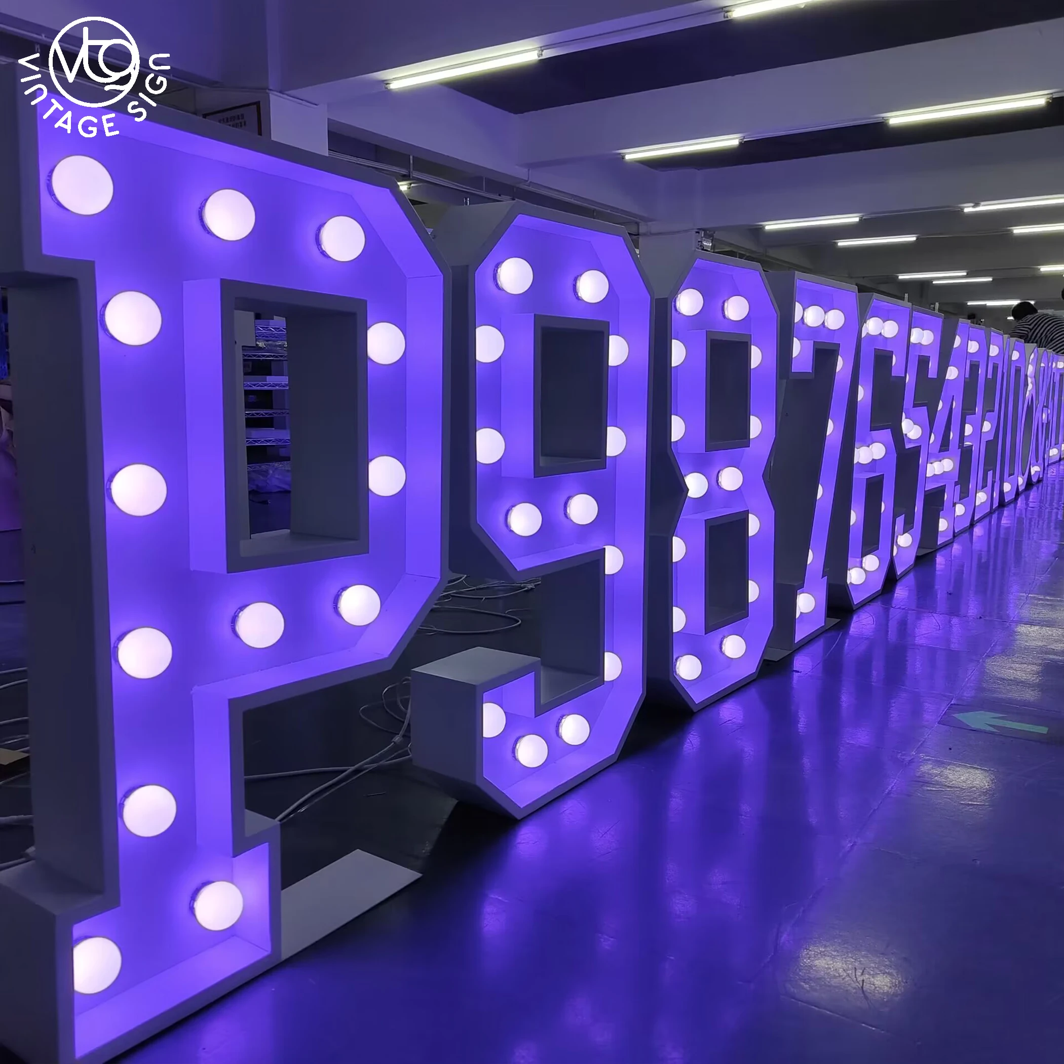 Customized Bulb Light up Numbers for Party Big Marquee Letters