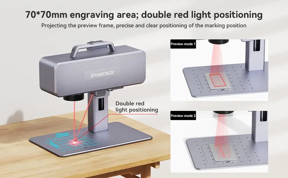 ATOMSTACK M4 Desktop & Handheld Fiber Laser Engraver - Marking Machine for Metal, Plastic, and Leather