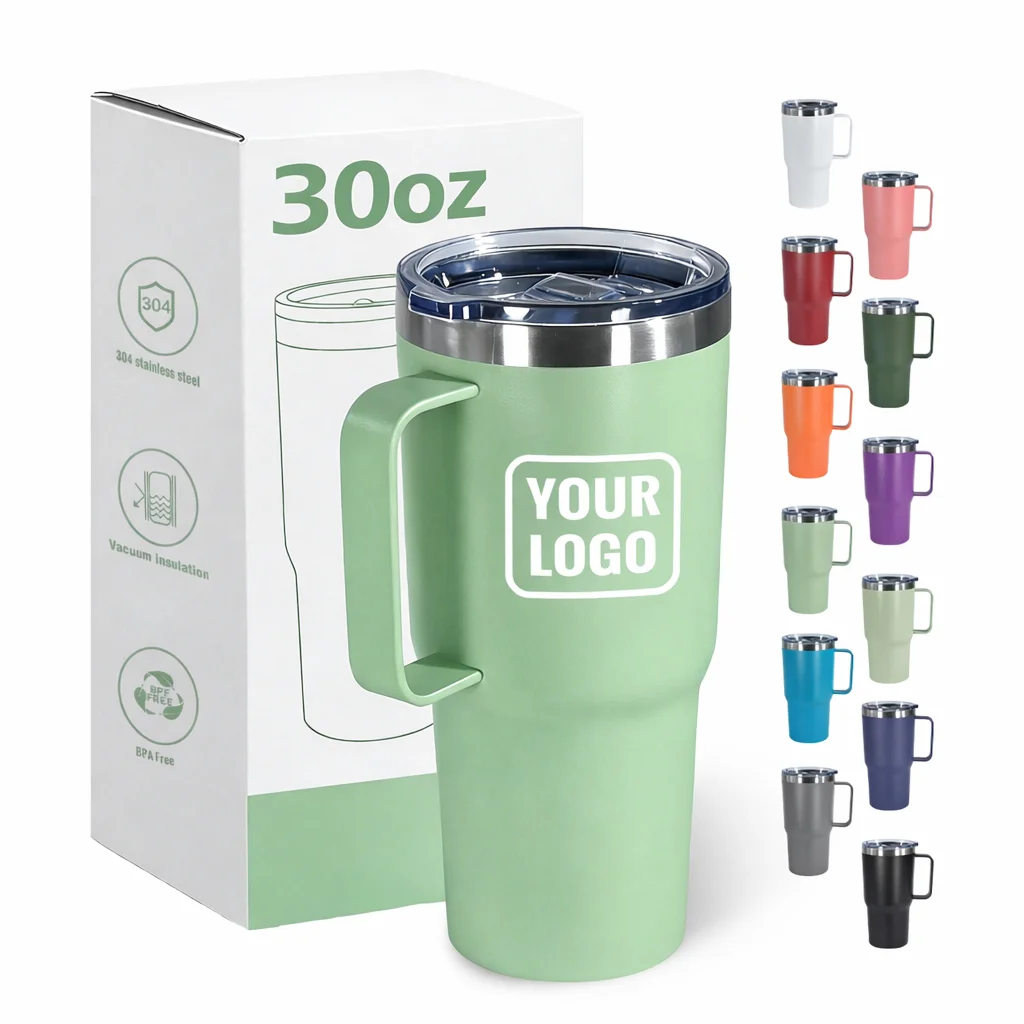 20oz 30oz Stainless Steel Double Wall Tumbler Wholesale Bulk Insulated  Travel Tumbler with Handle Large Capacity Car Coffee Mug