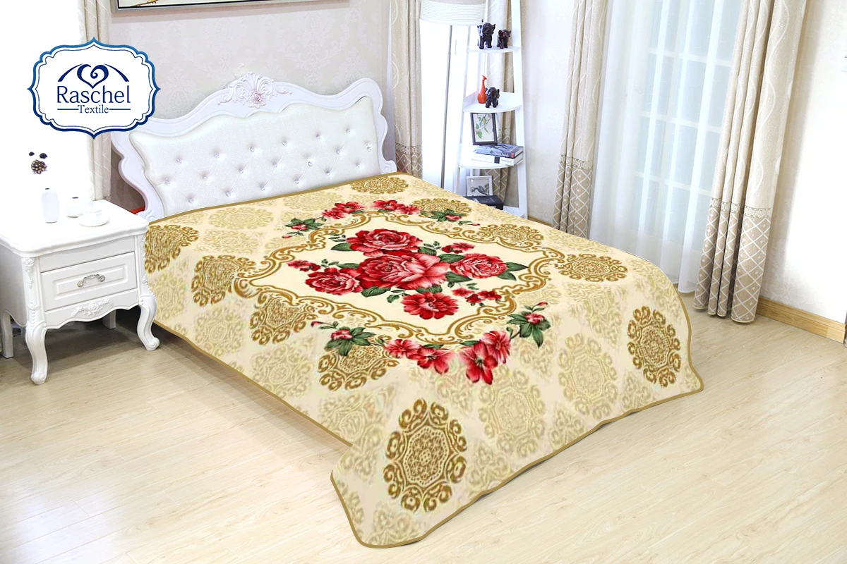 Comfortable and Super Soft Made in PRC 1&2 Ply Heavy Weight  Korean Style Mink Raschel Blanket