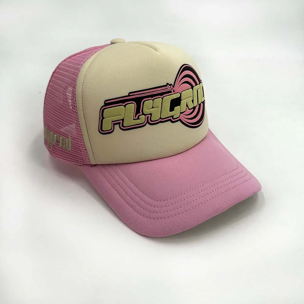 Factory High Quality Puff Print Custom 3D Powder Puff Printing Mesh Trucker Hat Personalized Trucker Foam Trucker Caps