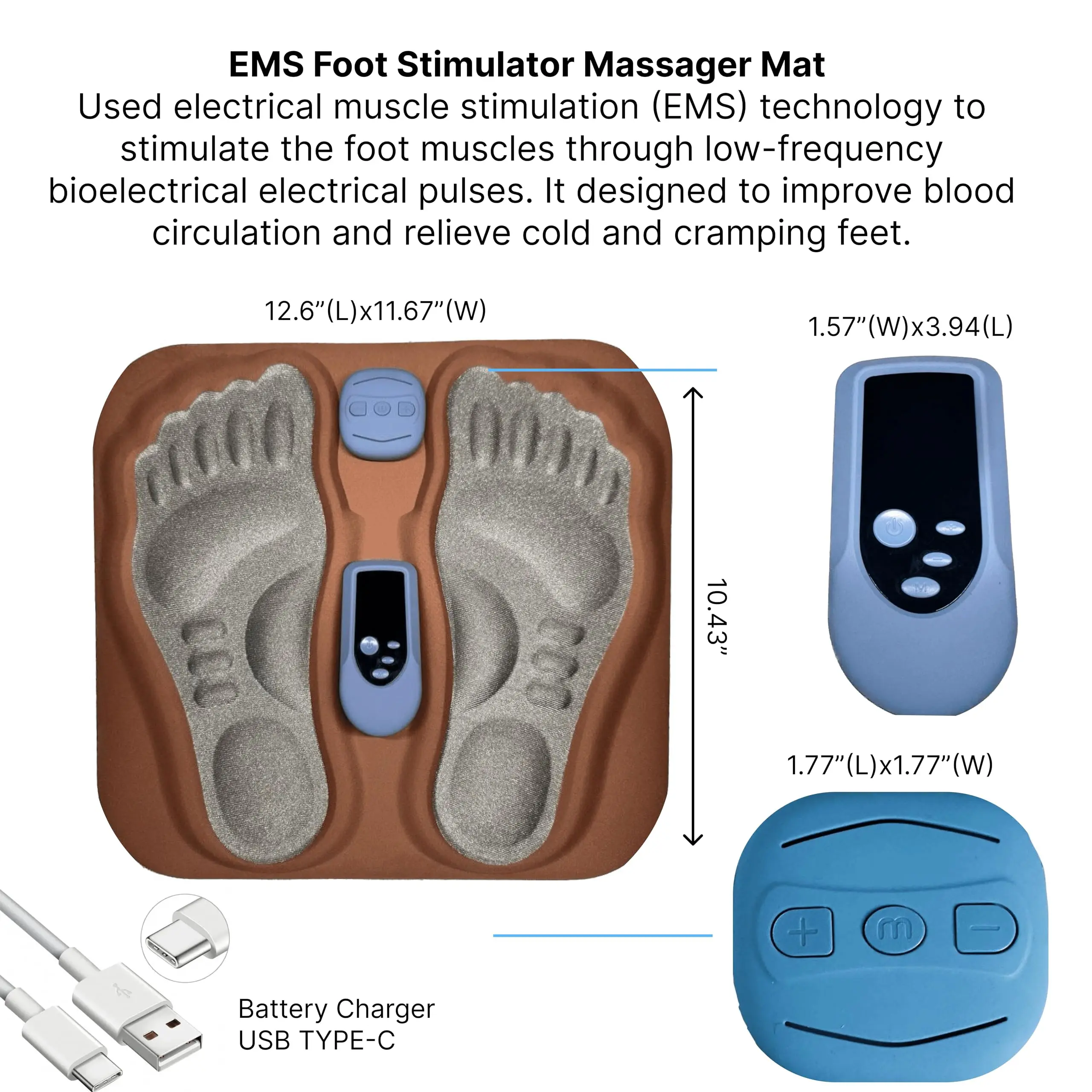 Electric Feet Acupressure Legs Circulation Machine Foot Massager Pad Foot Circulation Massager Mat Sore Feet Relief Device