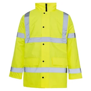 Hot Sale Yellow Mesh Lining Hi Vis Road Traffic Waterproof Reflective Safety Jacket