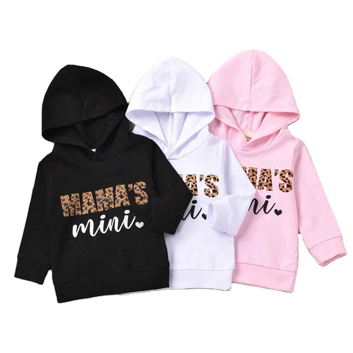 Infant Toddler Baby Girls Hoodies Outfits Mamas Mini Letter Sweatshirts Casual Hooded Shirts Pullover Sweater Top