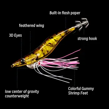 CHEERY New Squid Jig 92mm 11g 2.5# Midwater Bait Hard Plastic Fishing Lure for Sea Bass Salmon Catfish Saltwater Boat Use – Metal Jig – view 3