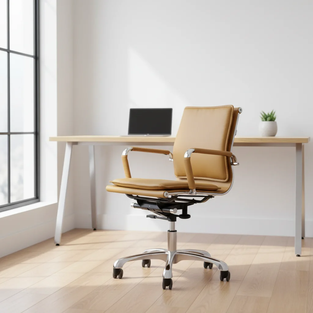 Modern Ergonomic Leather Executive Chair with Adjustable Height and Comfortable Back Support 5