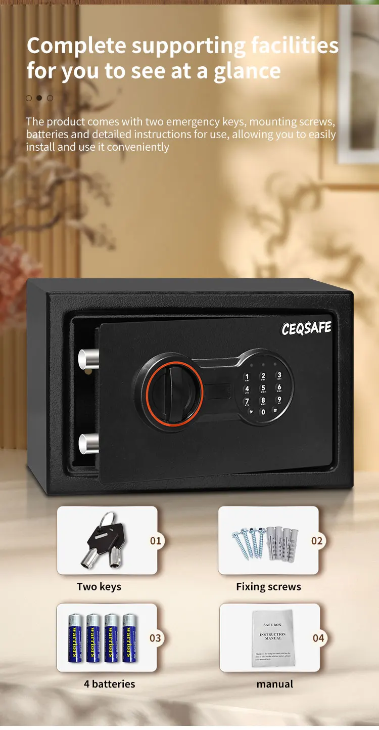 CEQSAFE High-end Furniture Digital Money Mini Household Lock Box Safe supplier