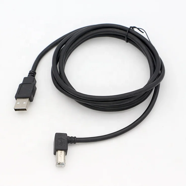 High Speed 90 Degree Right Angle USB 2.0 Printer Head Power Extension Cable for Epson HP