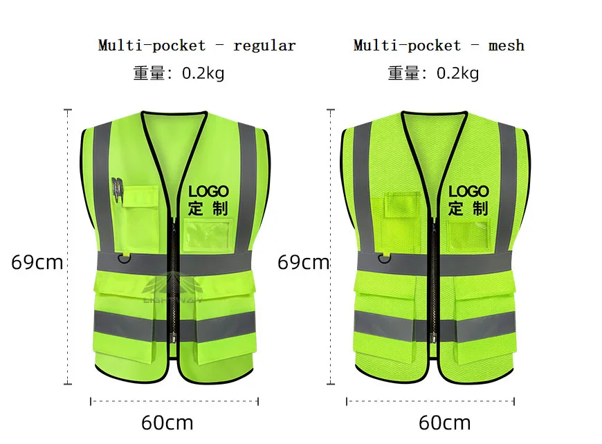 ANSI Class 2 High Visibility Polyester Workwear Safety Vest with ...
