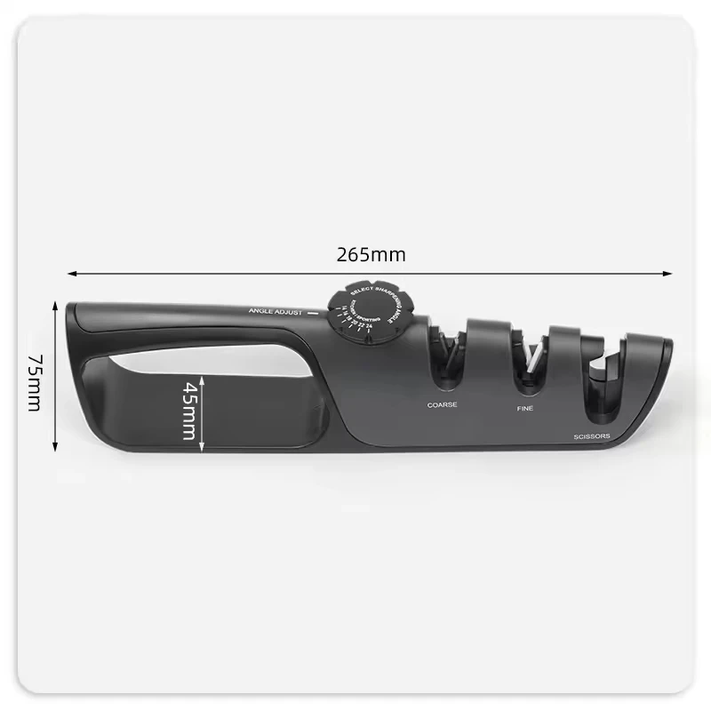Three Stages Sharpener Carbide Ceramic in Sharpening Angle From 14 to 24 Degree Kitchen Knife Set and Scissor Sharpening Knife