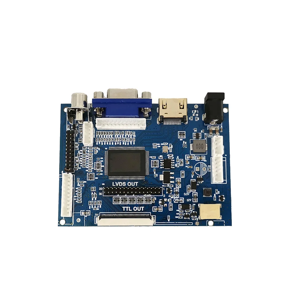 PCB800099-V.9 TFT LCD driver TTL 50pin LVDS 30pin interface universal lcd controller board with HD MI VGA AV