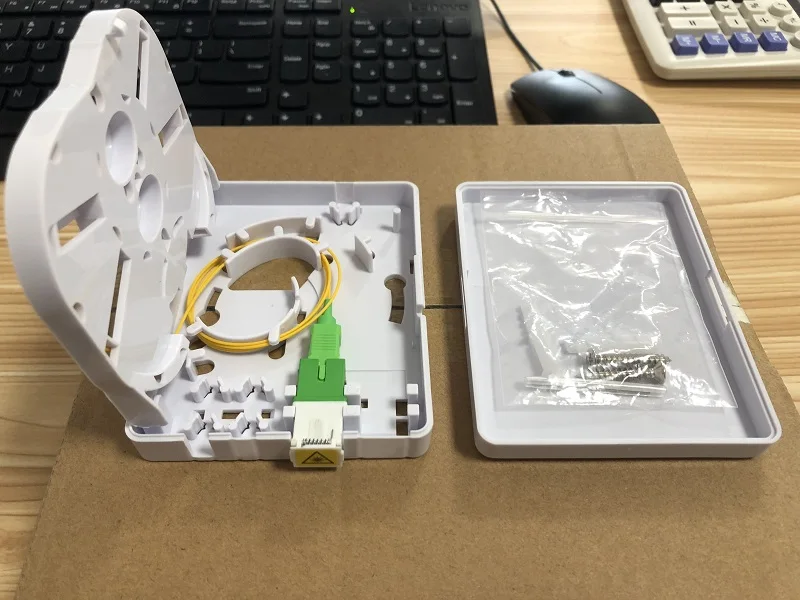 Indoor FTTH Box ABS Plastic 2-Port FTTH Fiber Terminal Box Fiber Optic Surface Box