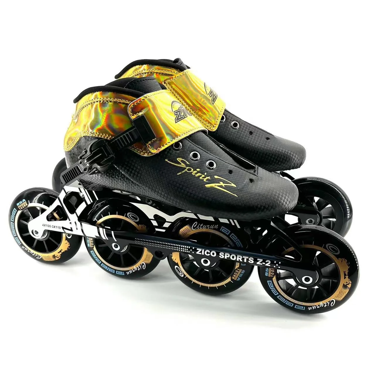 4 Big Wheels High Speed Professional Carbon Fiber 3-Layer Inline Skates for Adults-Lightweight & Comfortable