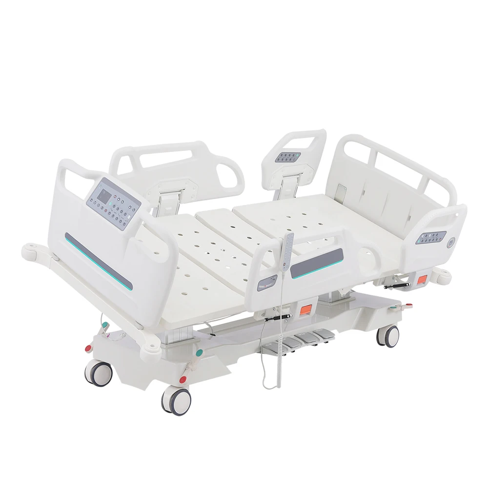 Hospital Electric ICU Bed Side Rails-Five Motor Adjustable Stainless Steel Medical Bed for Critical Care Pressure Relief 6