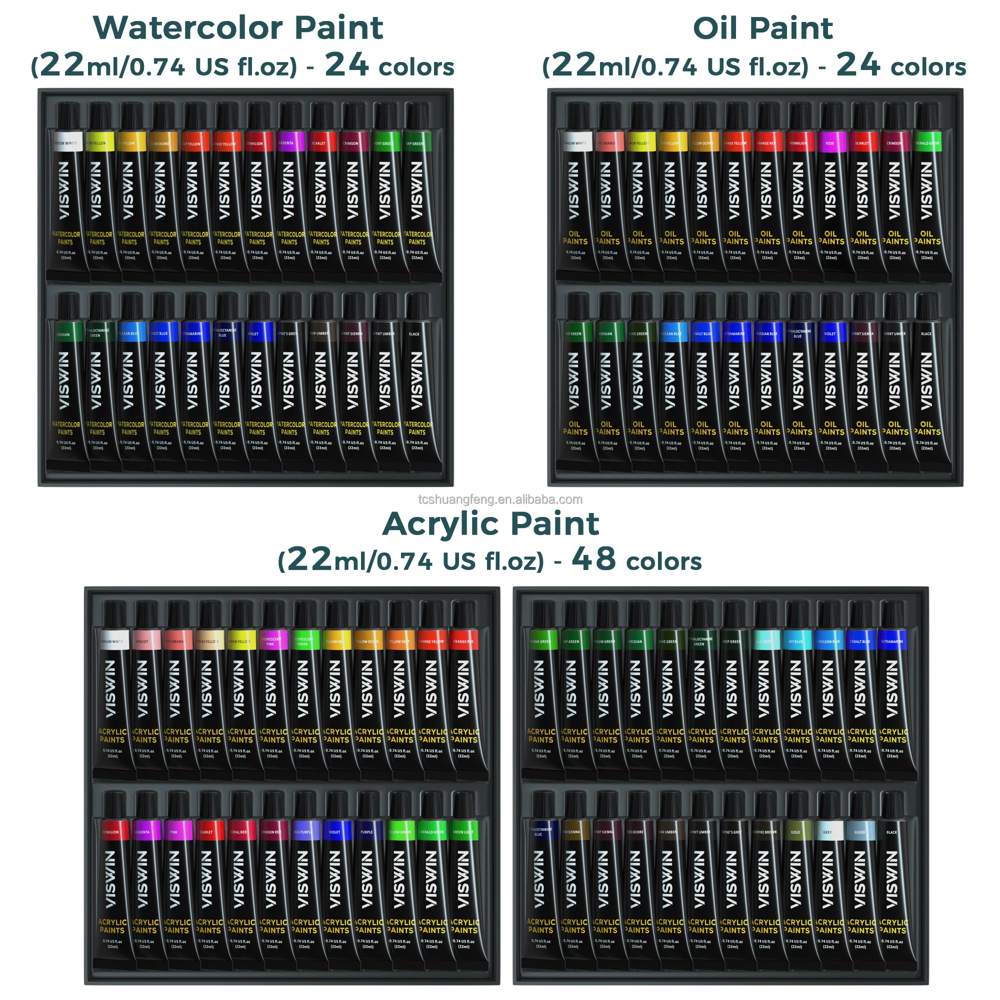 VISWIN Art Supplies Set with Easel, Brushes, Acrylic Tubes, Canvas ...