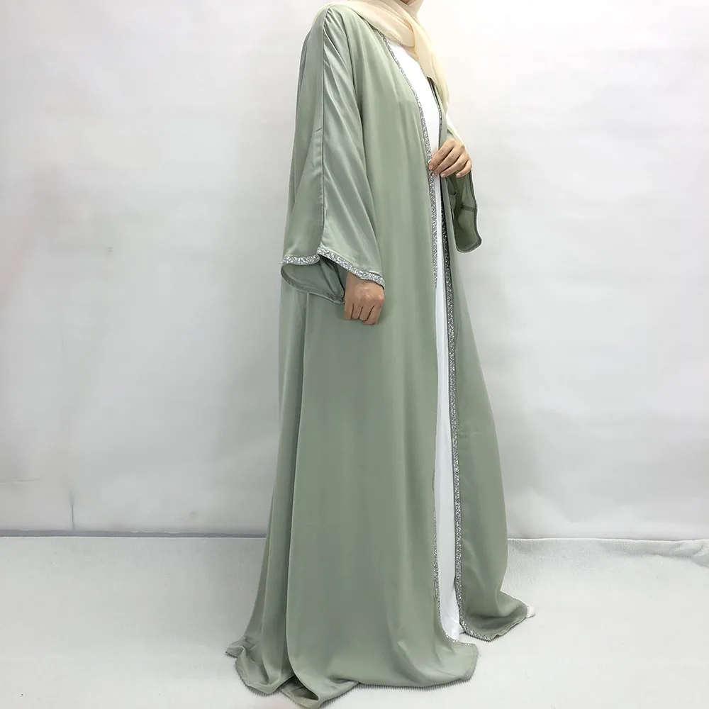 Elegant Plum Embroidered Abaya Set with Matching Hijab