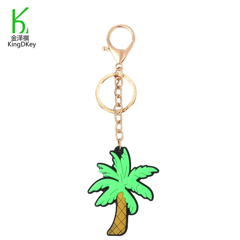 Philippines Souvenir Sea Beach Gift Coconut Palm Tree Keychain 2D Soft PVC  Keyring