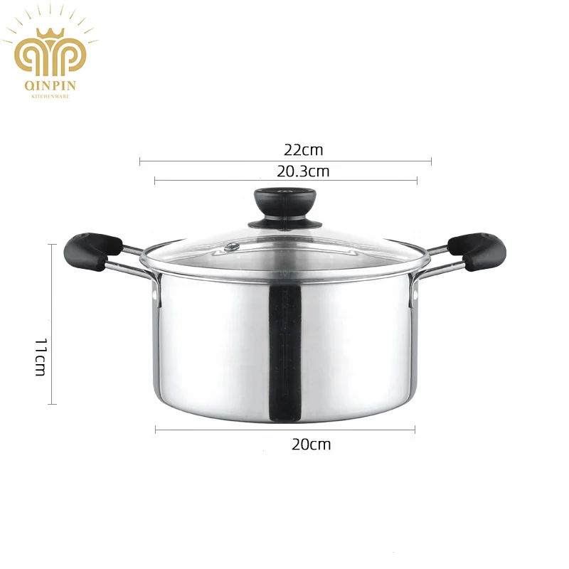 Кастрюля для приготовления пищи из нержавеющей стали кастрюля супа со стеклянной крышкой