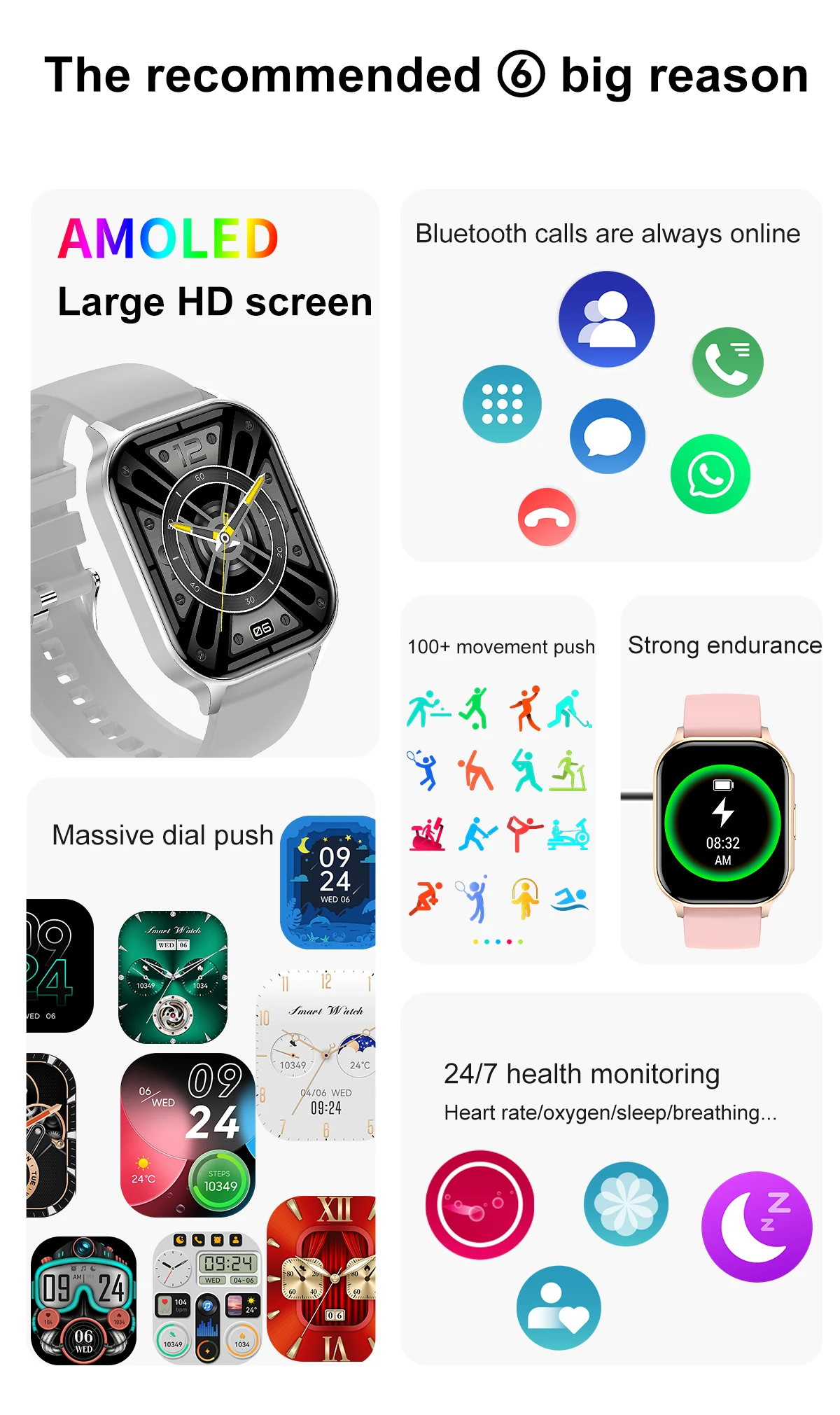 Hk26 Amoled Smart Watch 2.04 Inch Screen 368*448 Resolution Bt Call Nfc ...