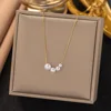 Collana in acciaio inossidabile con perle