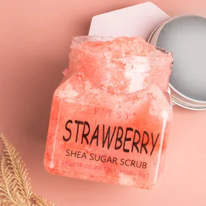 Custom Natural Organic Strawberry BHA Sugar Scrub Whitening Hydrating Exfoliator for Face Skin Cleansing