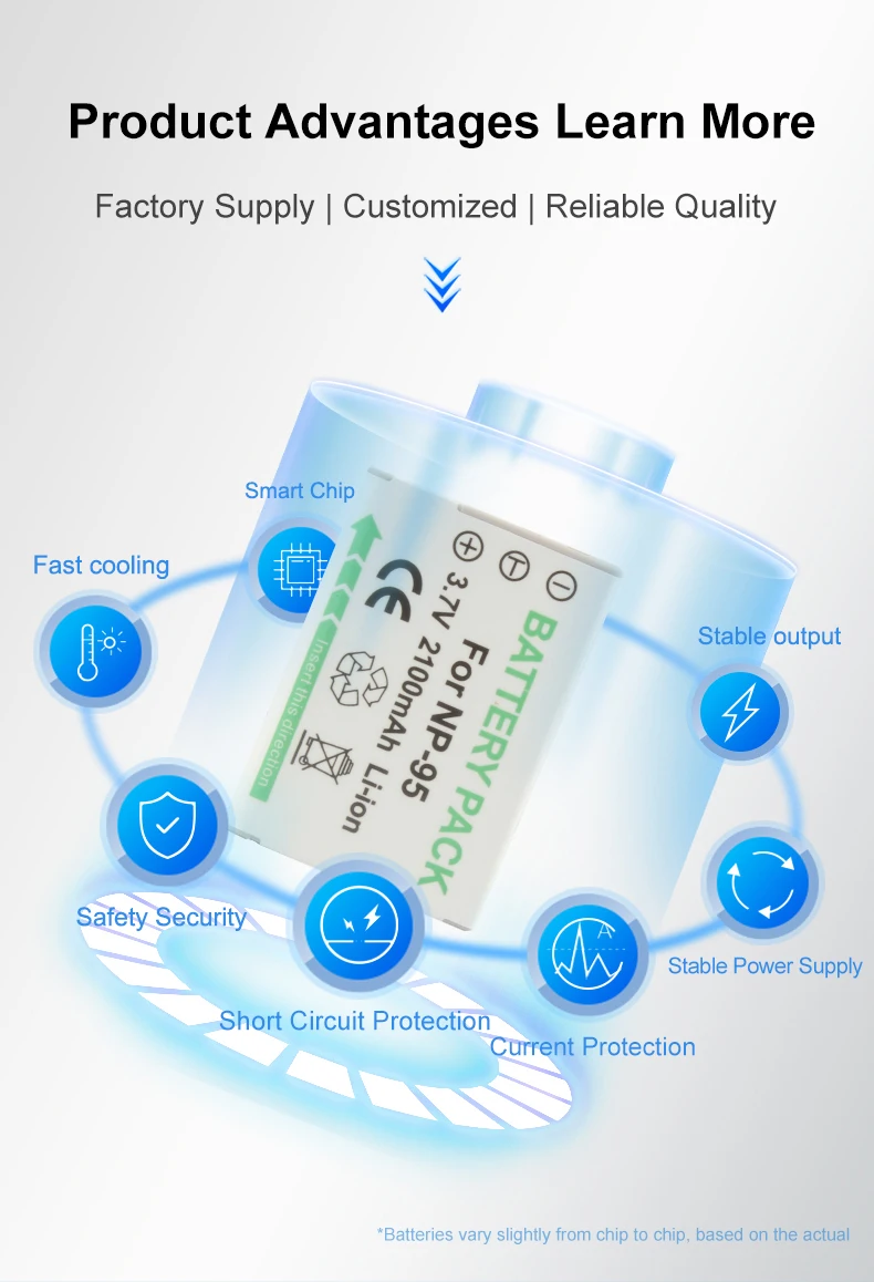 2100mAh NP-95 Lithium ion Batteries NP95 for Fujifilm X30 X100 X100S X100T XS1 FinePix F30 F31 Real 3D W1 supplier