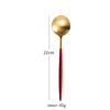 Dinner spoon red gold