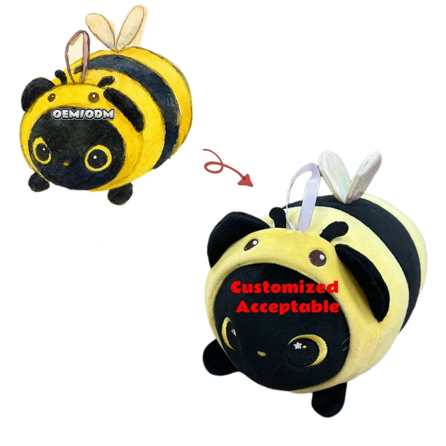 Honey Bee Plush Toy Manufacturer Personalized Cartoon Character Plush Toy Adorable Soft Stuffed Animal for Kids Gift