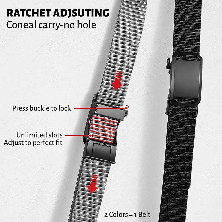 Hot Selling Adjustable Training Nylon Ratchet Belts Men's Golf Casual Jeans Adjustable Tactical Belt