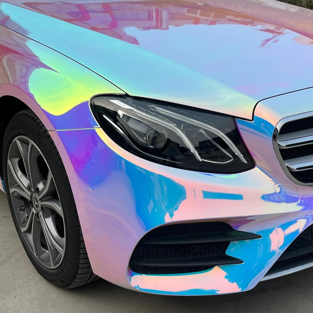 Chameleon Reflective Vinyl Car Wrap PET Chrome Hot Teal Pink Bubble-Free Film for Premium Custom Vehicle Wrapping