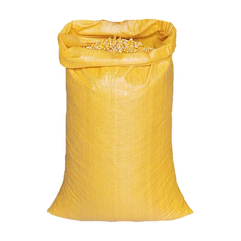 Hot Sale Colorful Yellow Rice Flours Grain Feed Sack String PP Woven Bag  Agriculture Bags for Corn 50kG Mazie