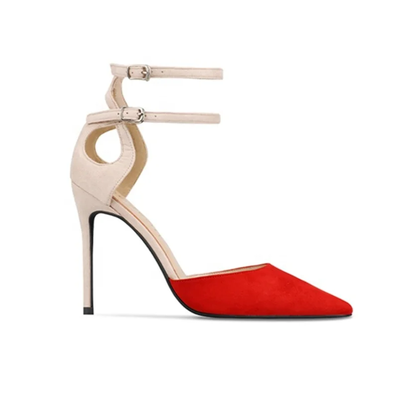 black pointed chunky heels