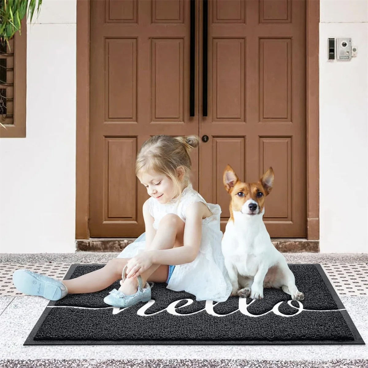 PVC Custom Coil Welcome Doormat Customized Design Red Front Door Mat Entry Washable Carpet for Convenience Store