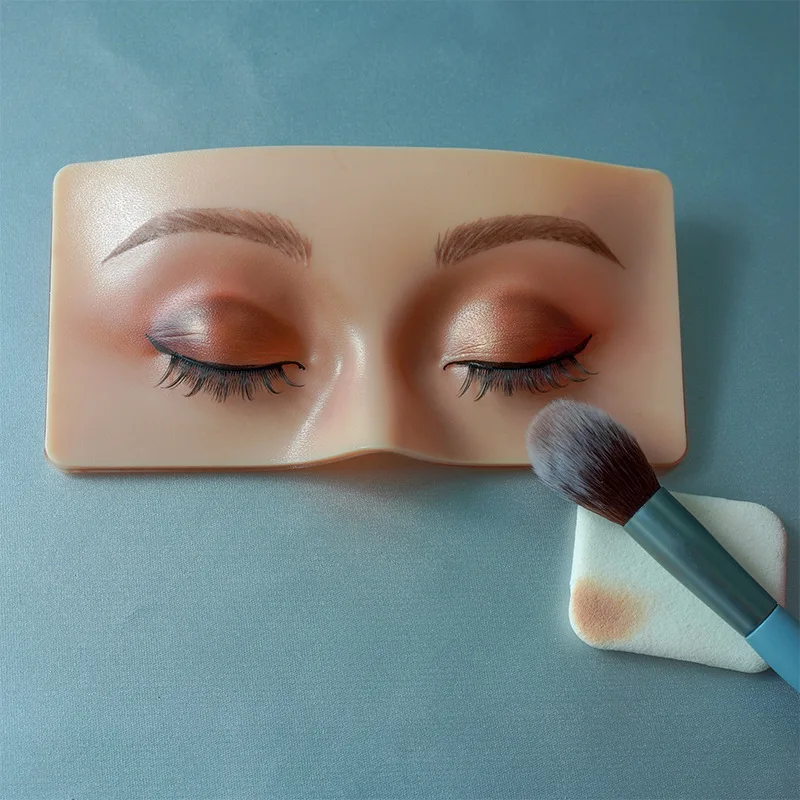 Practicing Makeup Kit Silicone Practice Face Eyeshadow Eyelash Beginners Makeup Training Reusable Practicing Makeup Board