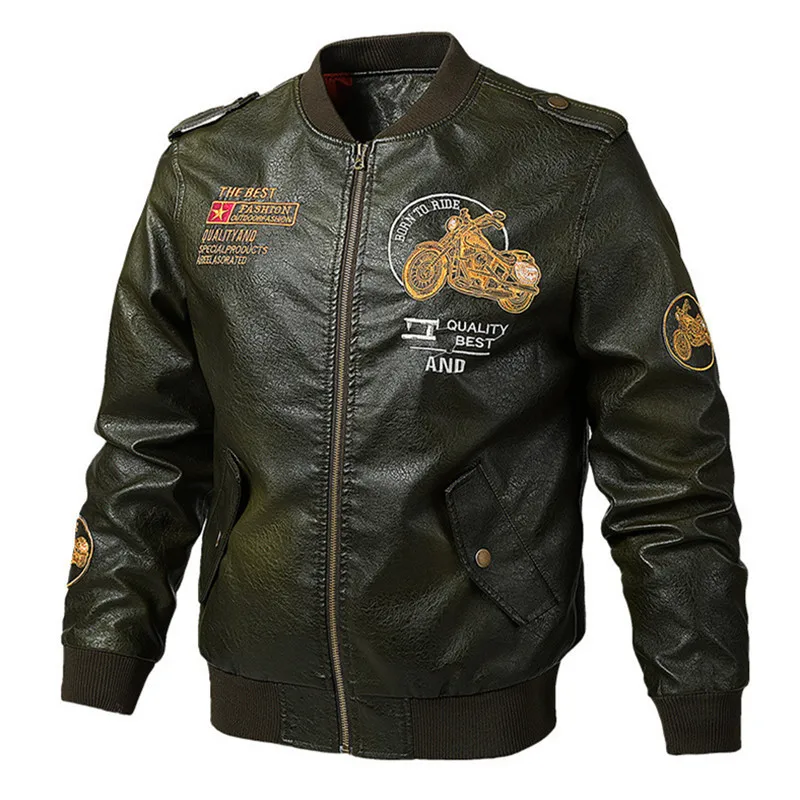2021 Mens Slim Fit Coat PU Leather Biker Jacket Motorcycle Overcoat Outwear Top 