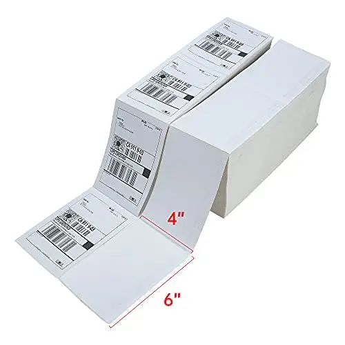 100x150 Thermal Labels 10000 Sticky Sticker Custom 4x6 Fanfold Sticky Shipping Label for Thermal Printers 500 Labels Per Stack