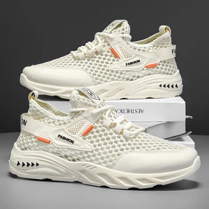 Designer Sports Shoes Lace-up Sneakers Shoes 39-44 Size Hollow Mesh Breathable Casual Shoes