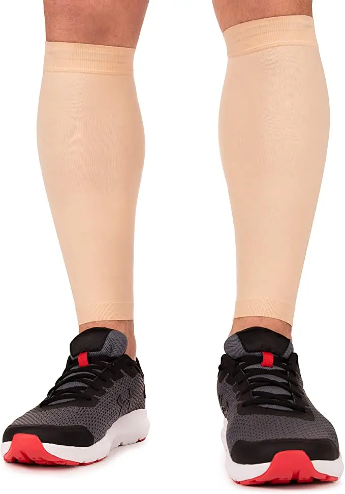 Custom logo Footless Shin Guard Socks Soccer Sleeves White Scrunch