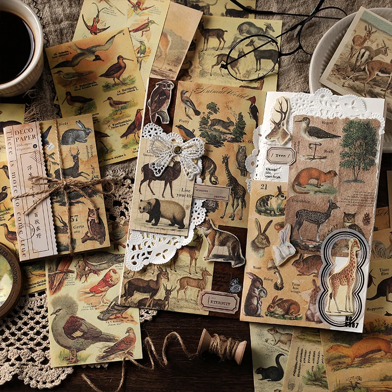 60 шт. крафт-бумага винтажный Декор старые стильные бумаги для декора скрапбукинга