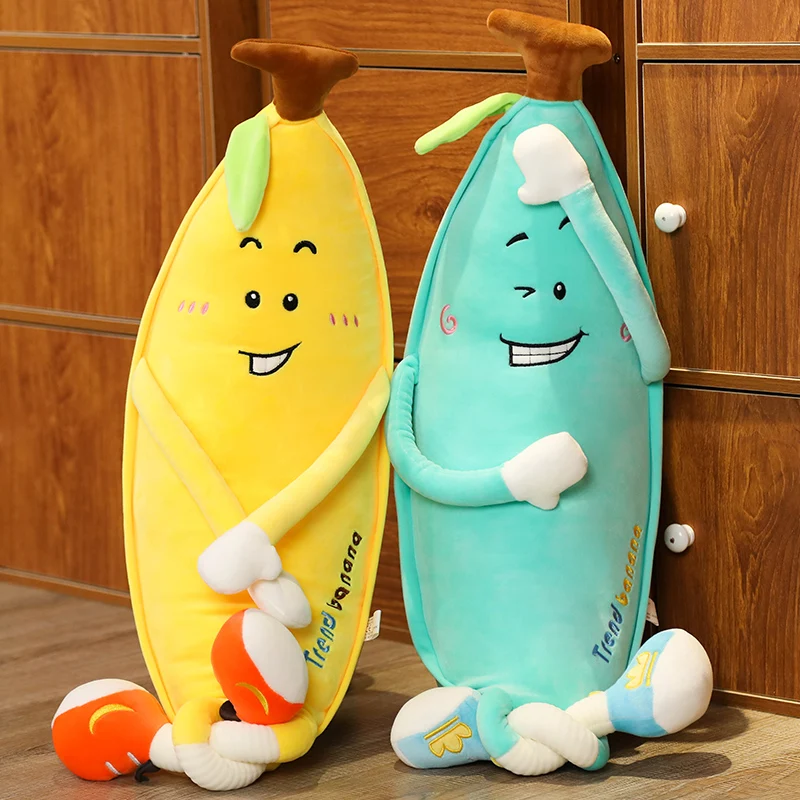 1pc Banana Shaped Plush Pillow Stuffed Toy