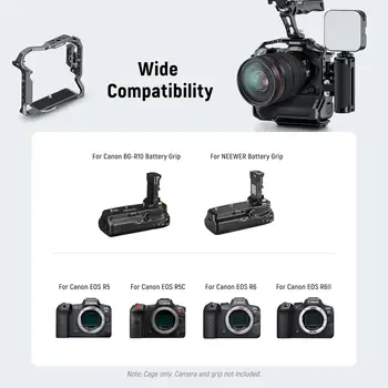 NEEWER Camera Cage for EOS R5 R5 C R6 R6 II & BG-R10 Battery Grip with Cable Clamp and Cold Shoe detail image